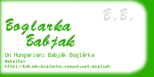 boglarka babjak business card