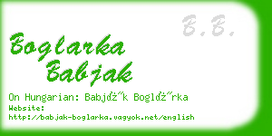 boglarka babjak business card